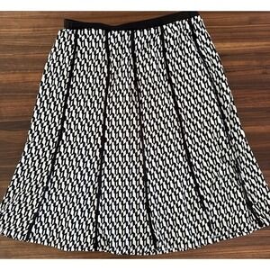Ashley Stewart Plus Size‎ Black & White Elastic Waist Skirt Size 1X